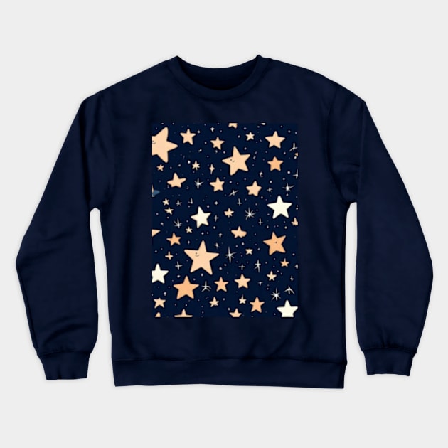 Stars pattern dark blue sky stars in the night , cute design stars pattern gift ideas Crewneck Sweatshirt by WeLoveAnimals